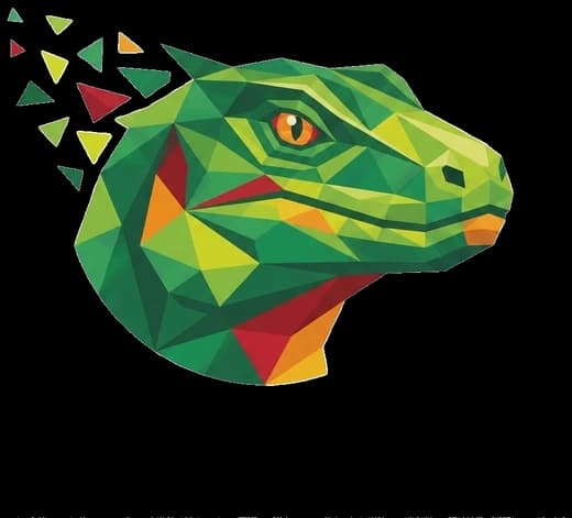 Addzzilla — low-poly dragon logo